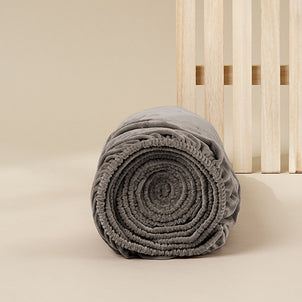 Silky bedding hypoallergenic microfiber split-topper sheet - Warm Grey