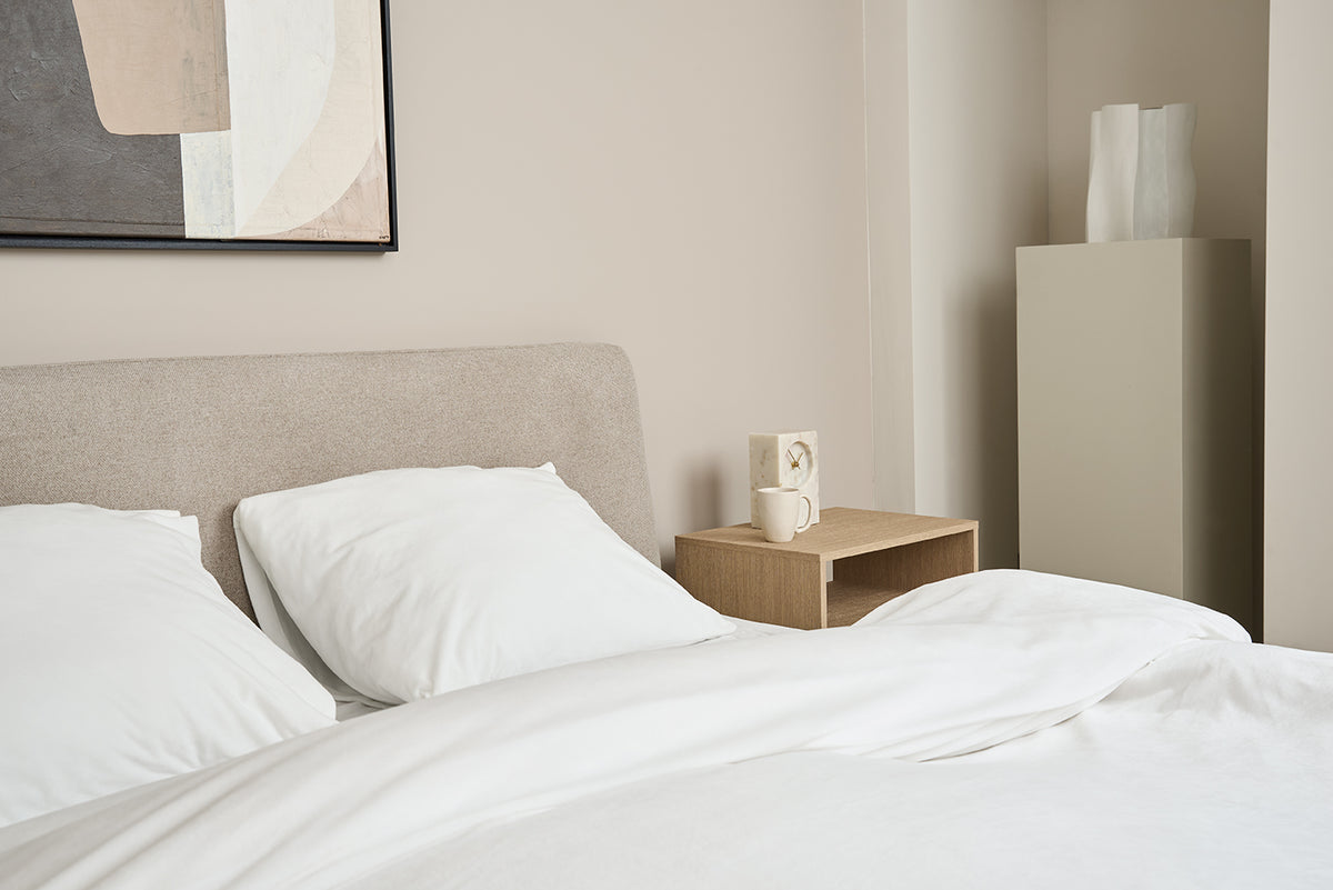 Silky duvet cover set with hypoallergenic microfiber fabric - Fresh White