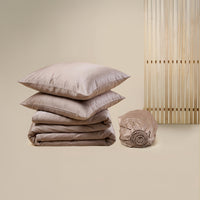 Tencel Sateen Warm Taupe bundel dekbedovertrek & split-topper hoeslaken